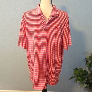 PUMA Men's red white striped golf polo size XL